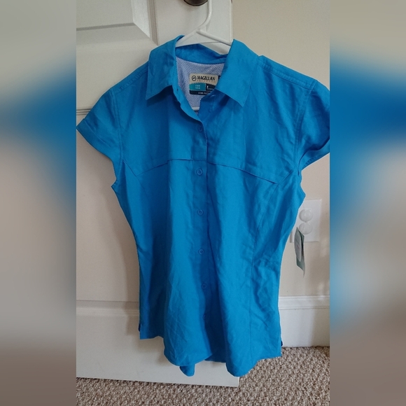 Magellan Outdoors Overcast Fishing Button-Down Shirt in blue size S - Picture 12 of 14